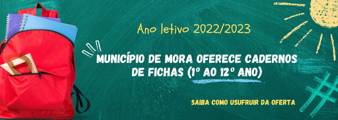 Município de Mora oferece cadernos de fichas desde o 1º ao 12º ano