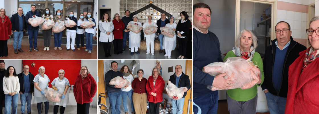 Entrega solidária de perus aos lares de idosos de Concelho